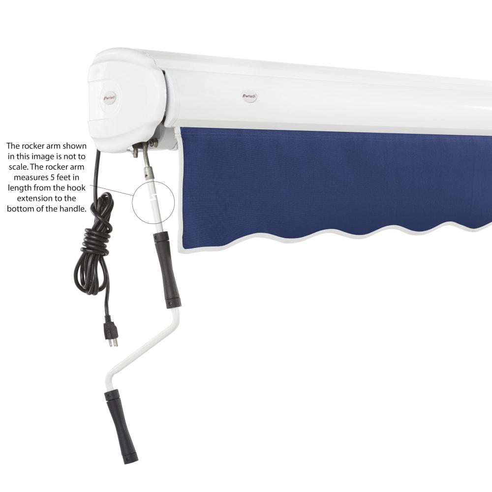 14' x 10' Full Cassette Left Motor Left Motorized Patio Retractable Awning, Navy. Picture 6