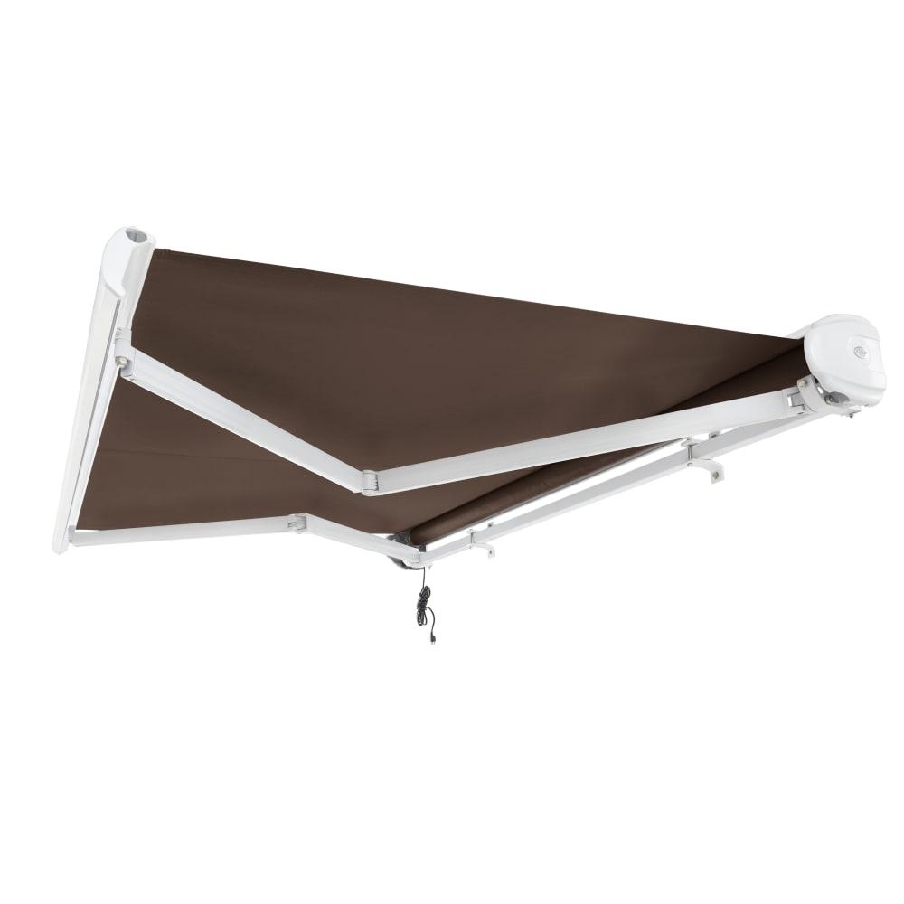 18' x 10' Full Cassette Left Motorized Patio Retractable Awning, Brown. Picture 7