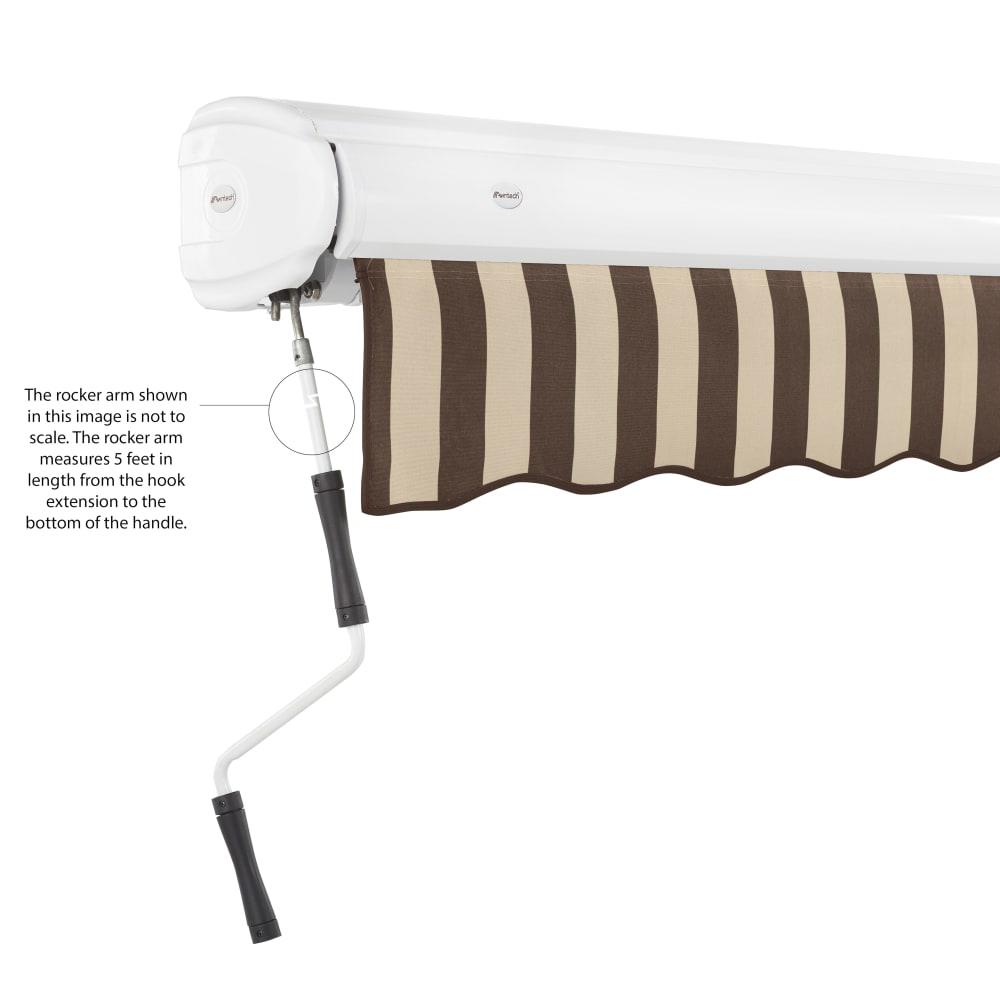 14' x 10' Full Cassette Manual Patio Retractable Awning, Brown/Tan Stripe. Picture 6