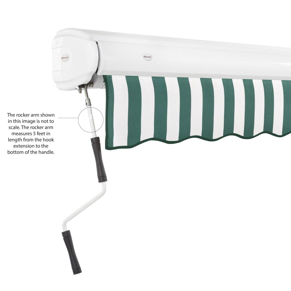 14' x 10' Full Cassette Manual Patio Retractable Awning, Forest/White Stripe. Picture 6