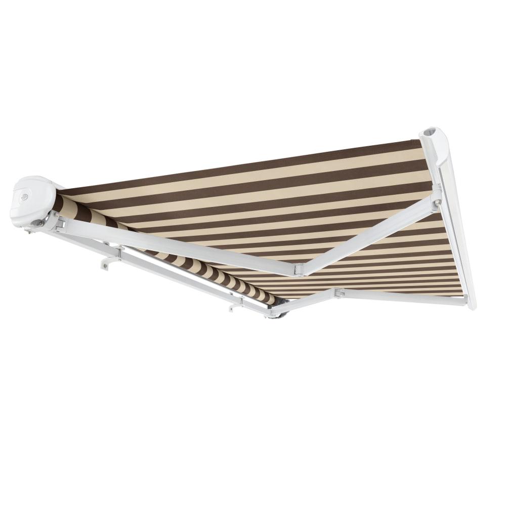 14' x 10' Full Cassette Manual Patio Retractable Awning, Brown/Tan Stripe. Picture 7