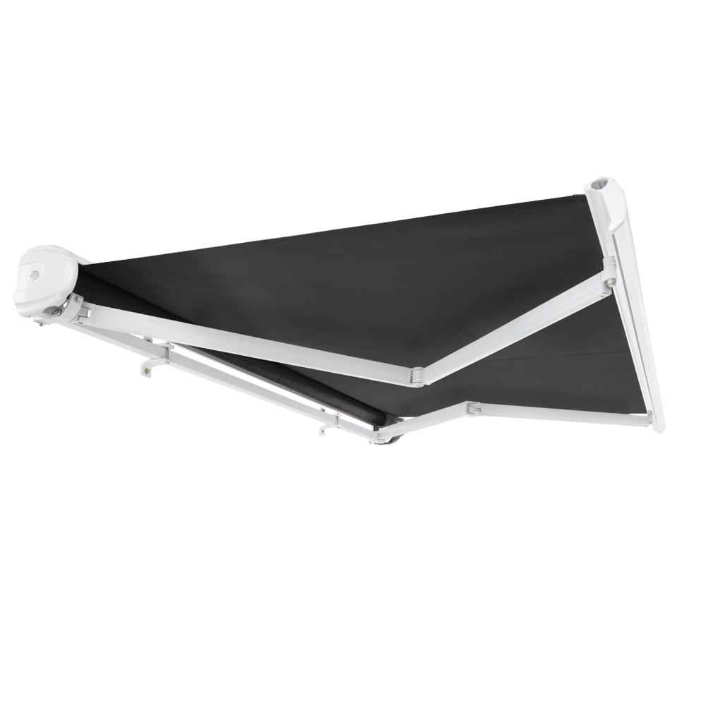 18' x 10' Full Cassette Manual Patio Retractable Awning Acrylic Fabric, Black. Picture 7