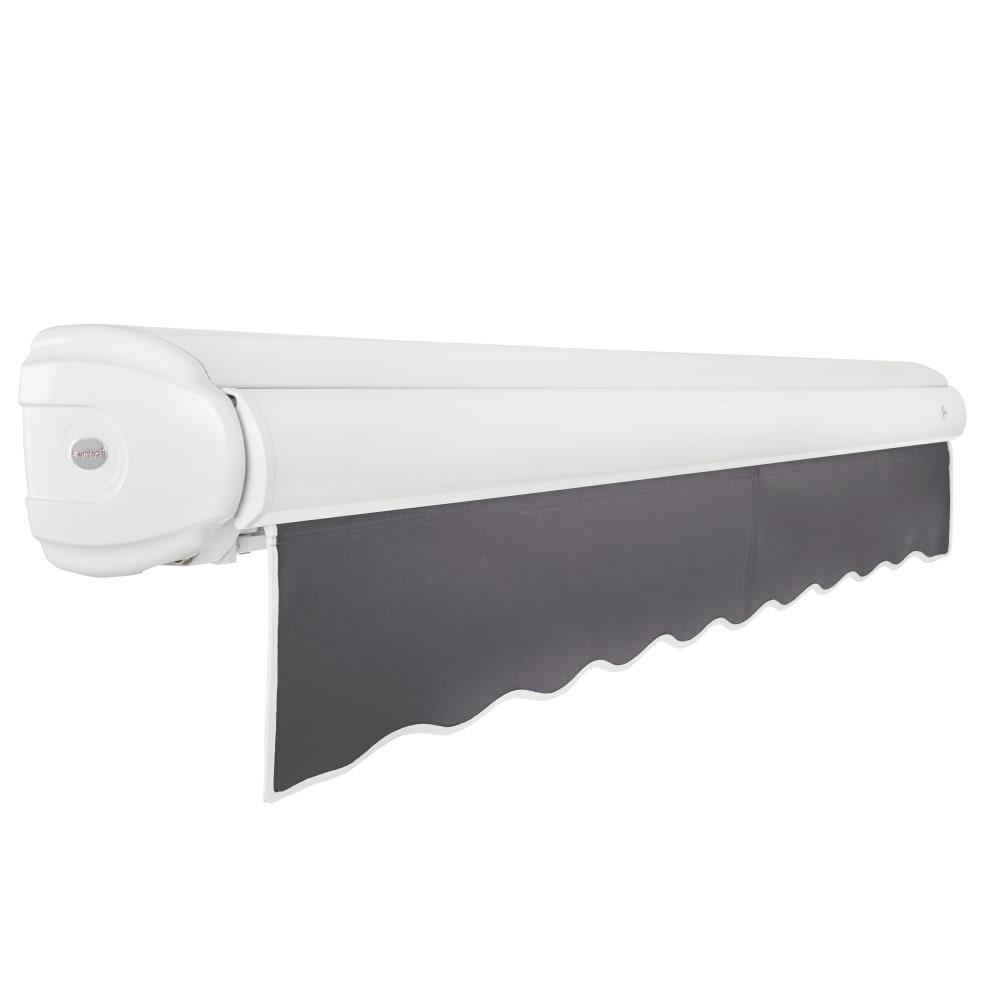 14' x 10' Full Cassette Manual Patio Retractable Awning Acrylic Fabric, Gunmetal. Picture 2