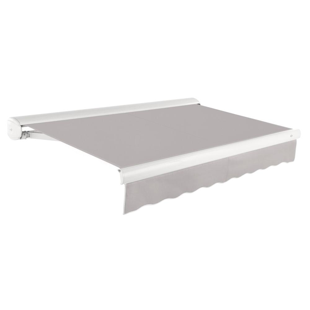 14' x 10' Full Cassette Manual Patio Retractable Awning Acrylic Fabric, Gray. Picture 1