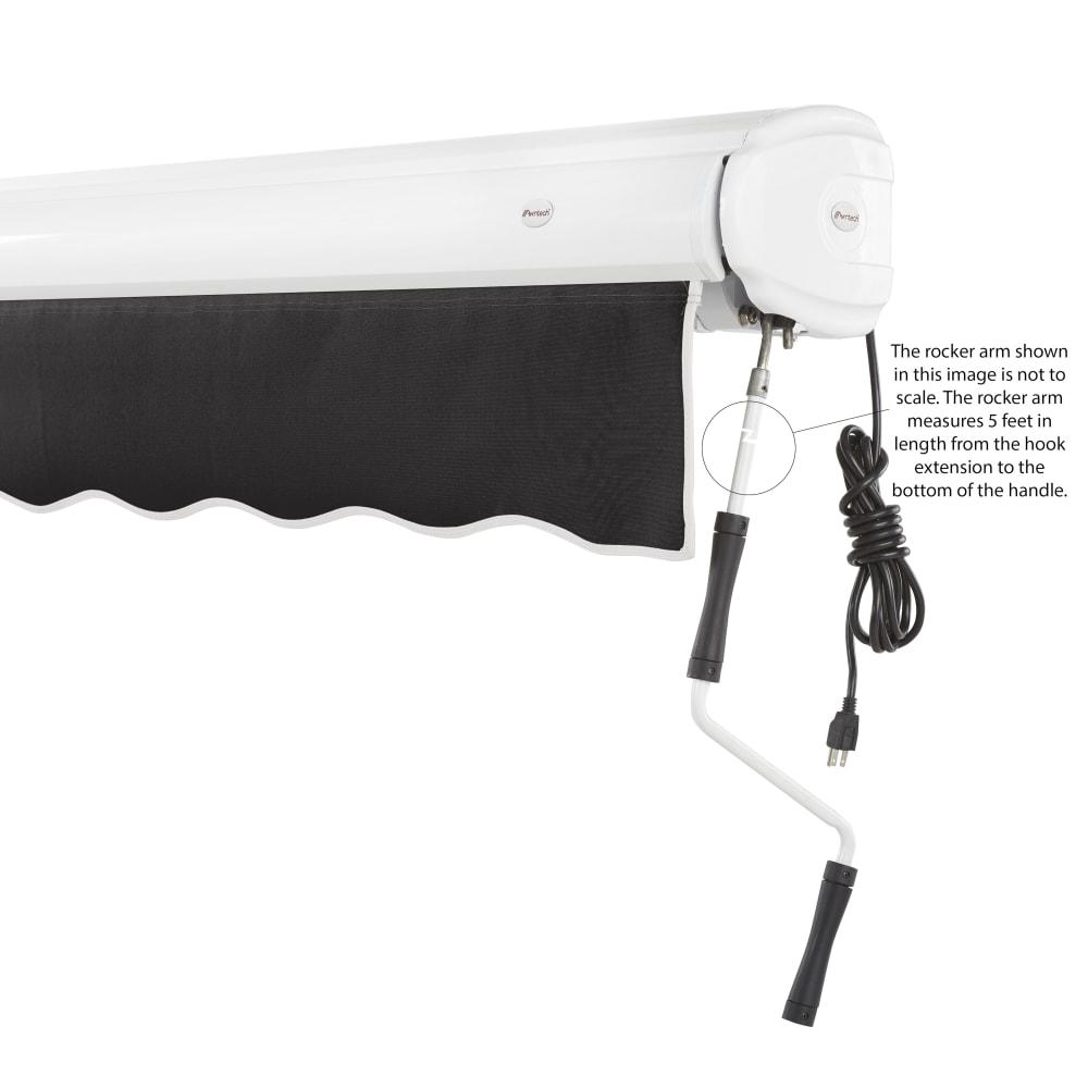 14' x 10' Full Cassette Right Motorized Patio Retractable Awning, Black. Picture 6