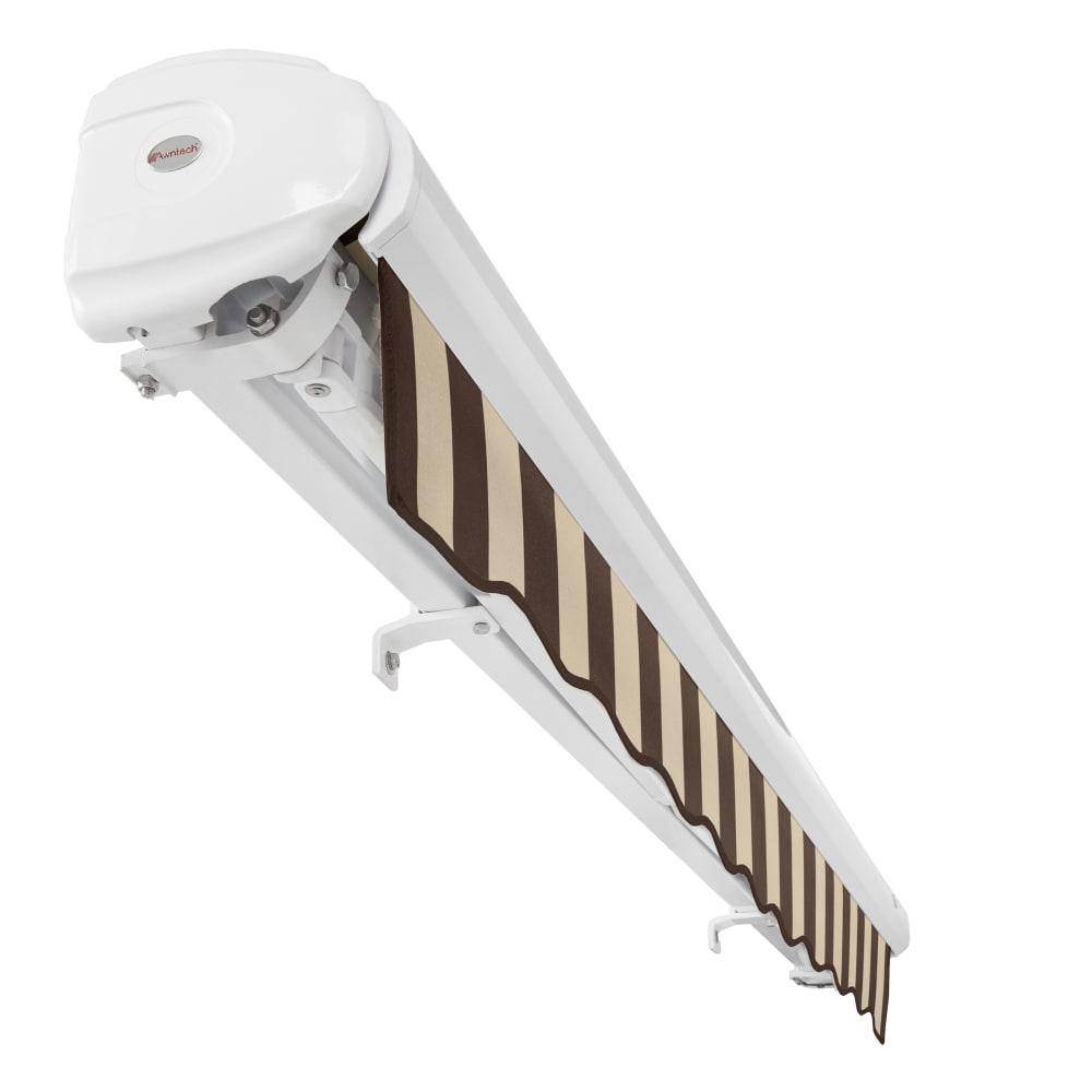 14' x 10' Full Cassette Manual Patio Retractable Awning, Brown/Tan Stripe. Picture 5