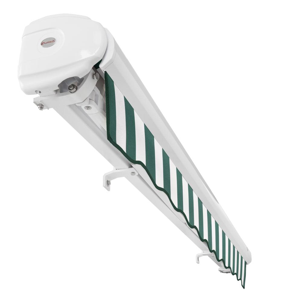 14' x 10' Full Cassette Manual Patio Retractable Awning, Forest/White Stripe. Picture 5