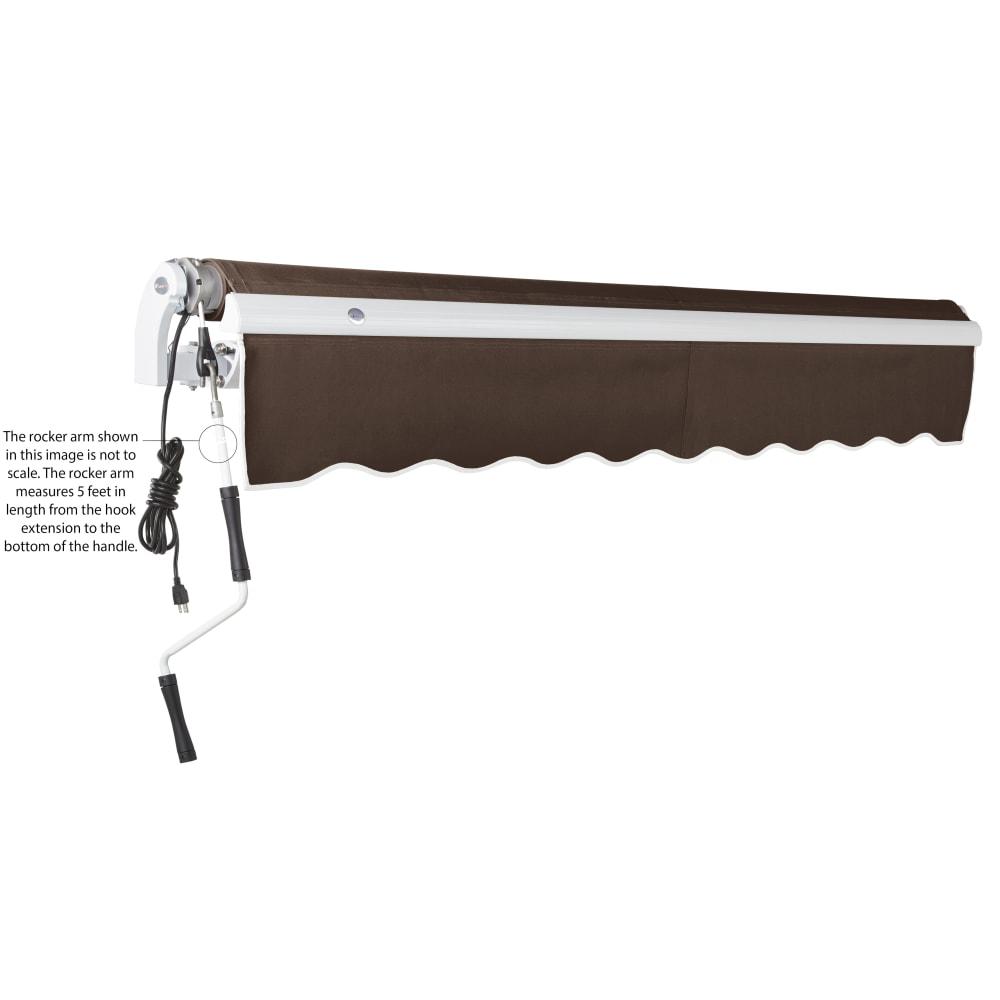 14' x 10' Maui Left Motor Left Motorized Patio Retractable Awning, Brown. Picture 6