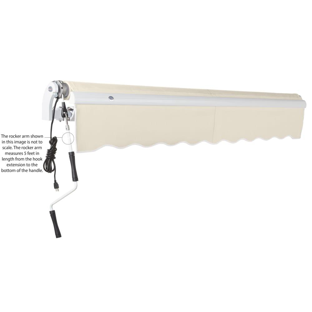 14' x 10' Maui Left Motor Left Motorized Patio Retractable Awning, Linen. Picture 6