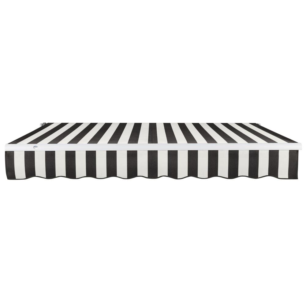 14' x 10' Maui Left Motorized Patio Retractable Awning, Black/White Stripe. Picture 3