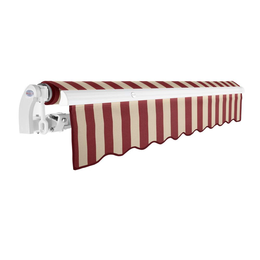 14' x 10' Maui Manual Patio Retractable Awning, Burgundy/Tan Stripe. Picture 2