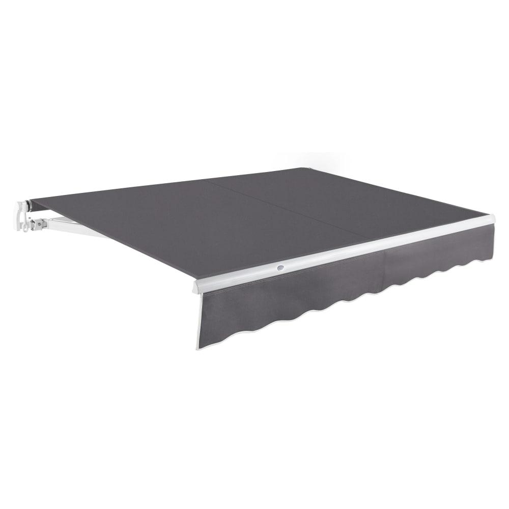 14' x 10' Maui Manual Manual Patio Retractable Awning Acrylic Fabric, Gunmetal. Picture 1