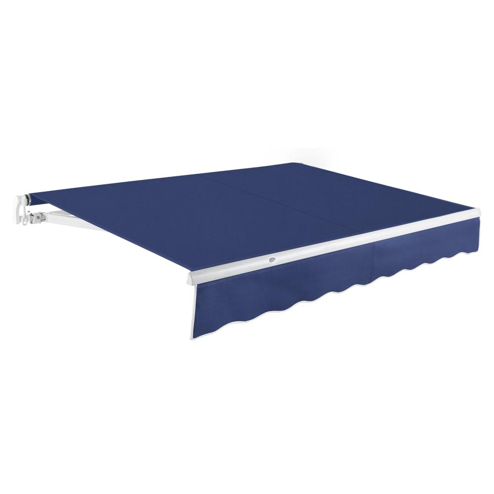 14' x 10' Maui Manual Manual Patio Retractable Awning Acrylic Fabric, Navy. Picture 1