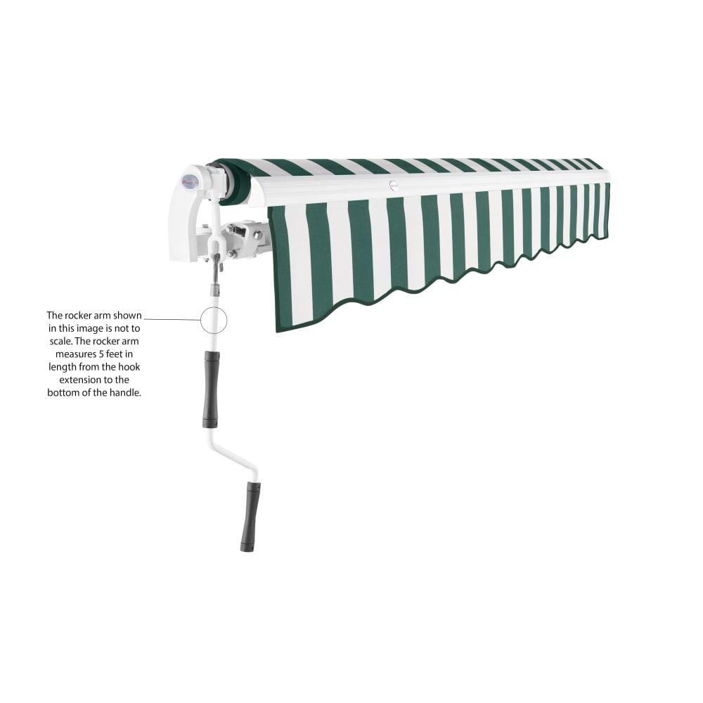14' x 10' Maui Manual Patio Retractable Awning, Forest/White Stripe. Picture 6