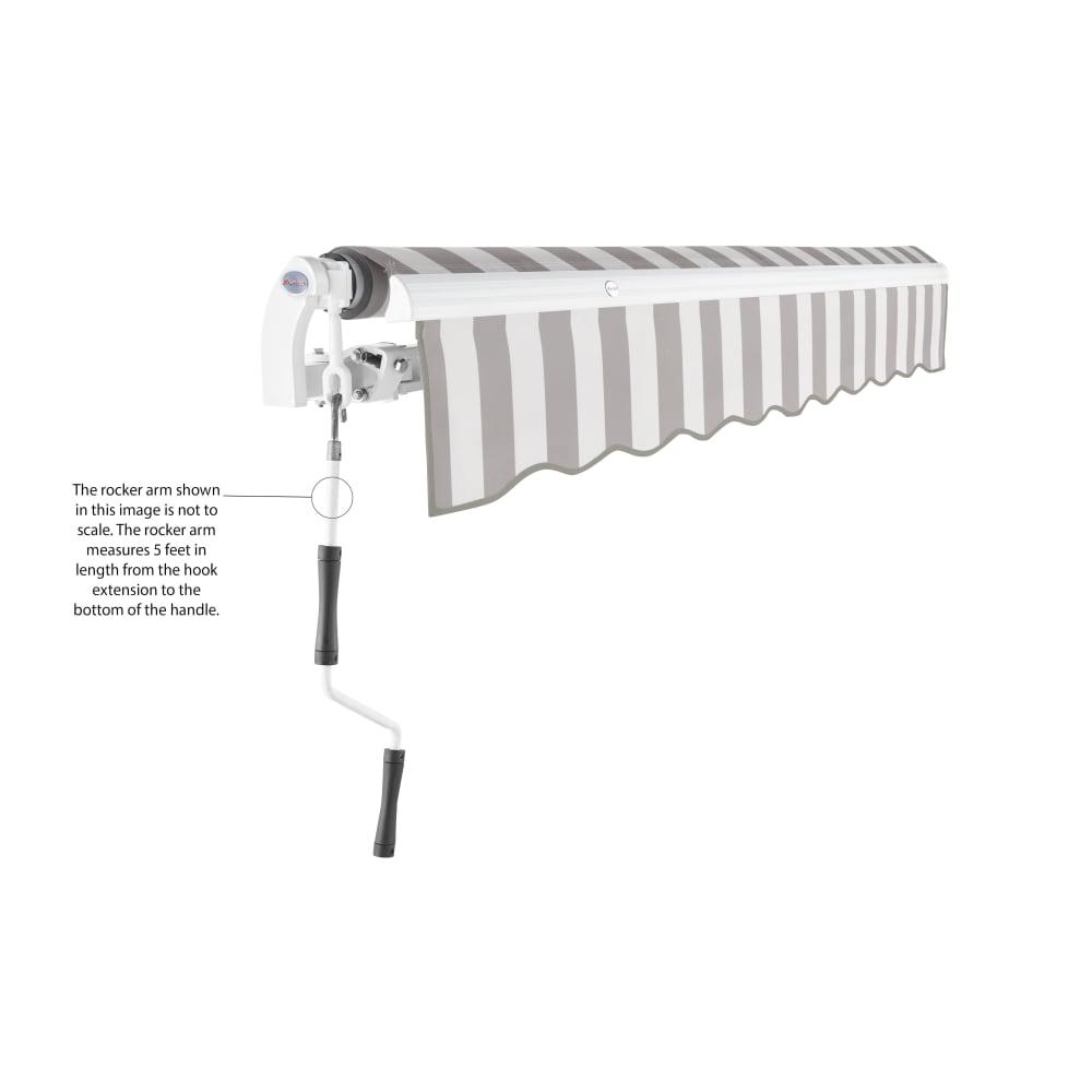 14' x 10' Maui Manual Patio Retractable Awning Acrylic Fabric, Gray/White Stripe. Picture 6