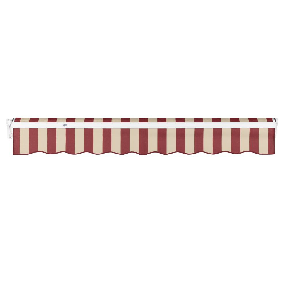 14' x 10' Maui Manual Patio Retractable Awning, Burgundy/Tan Stripe. Picture 4