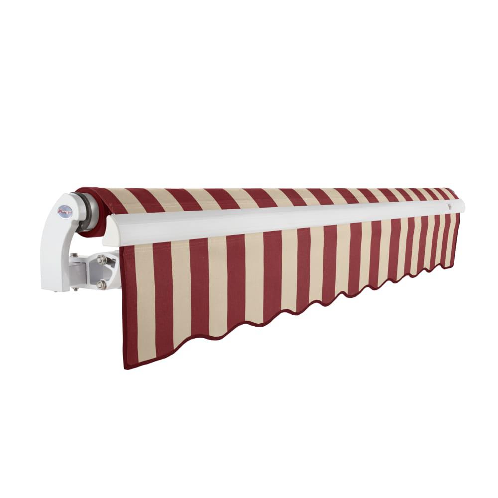 14' x 10' Maui Right Motorized Patio Retractable Awning, Burgundy/Tan Stripe. Picture 2