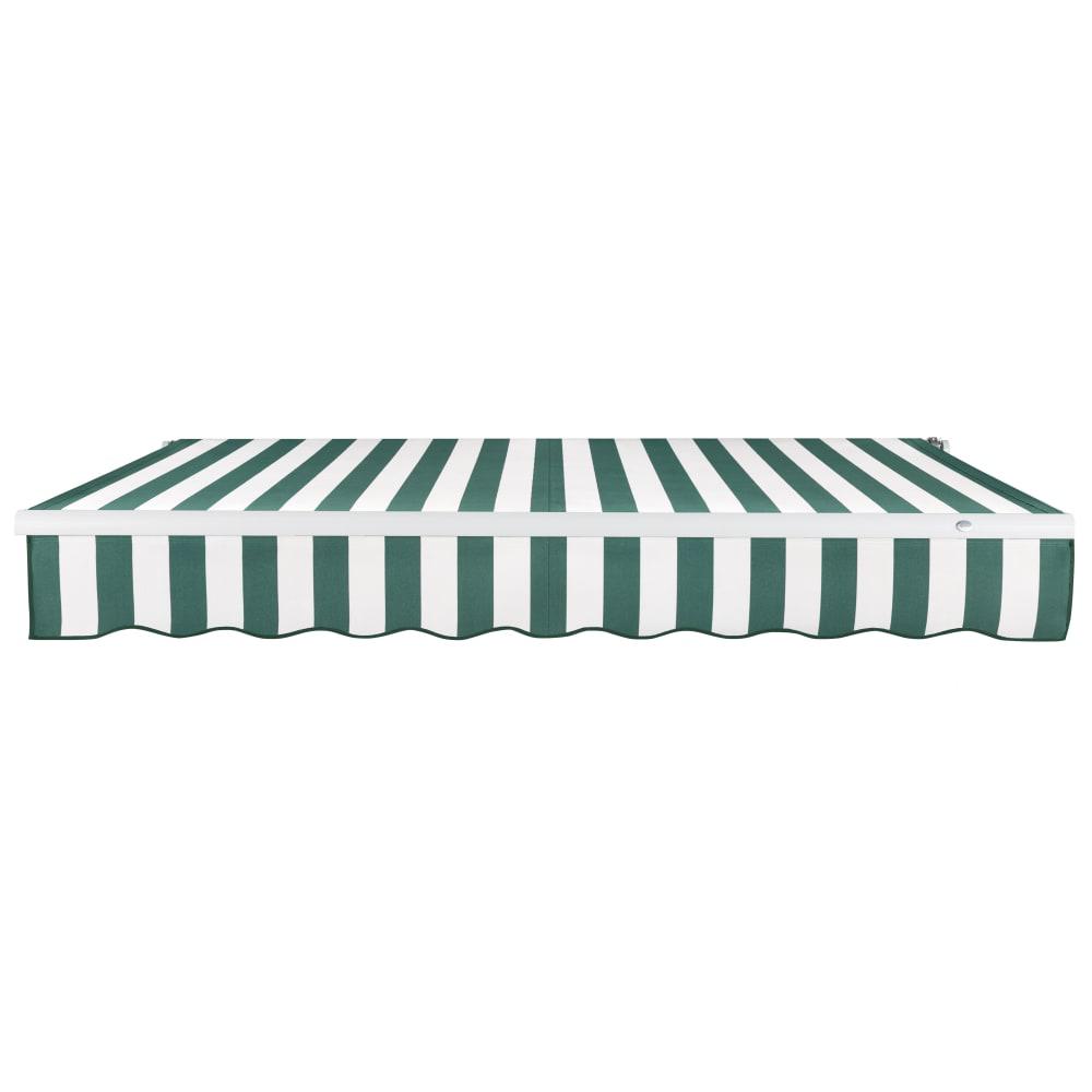14' x 10' Maui Right Motorized Patio Retractable Awning, Forest/White Stripe. Picture 3