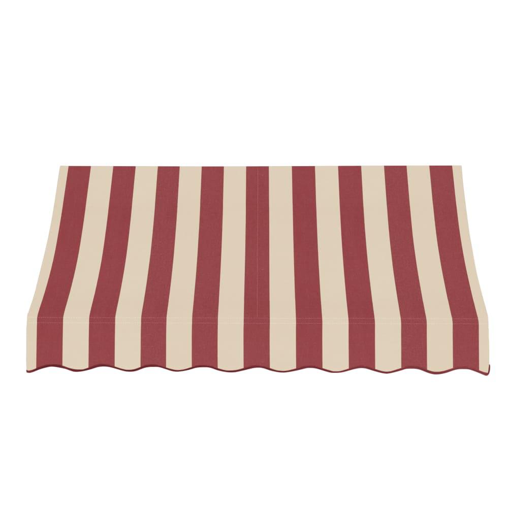 Awntech 6.375 ft Nantucket Fixed Awning Acrylic Fabric, Burgundy/Tan Stripe. Picture 2