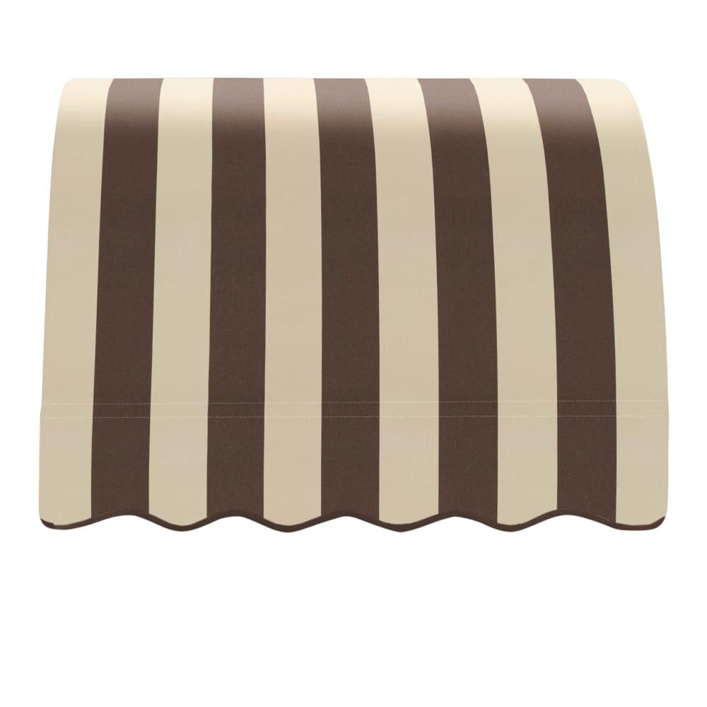 Awntech 3.375 ft Savannah Fixed Awning Acrylic Fabric, Brown/Tan Stripe. Picture 2