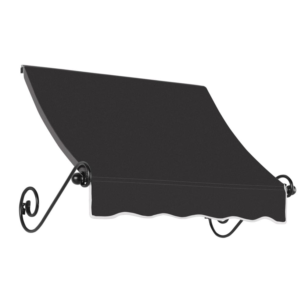 Awntech 4.375 ft Charleston Fixed Awning Acrylic Fabric, Black. Picture 1