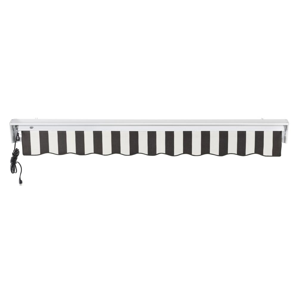 8' x 6.5' Destin Left Motorized Patio Retractable Awning, Black/White Stripe. Picture 4
