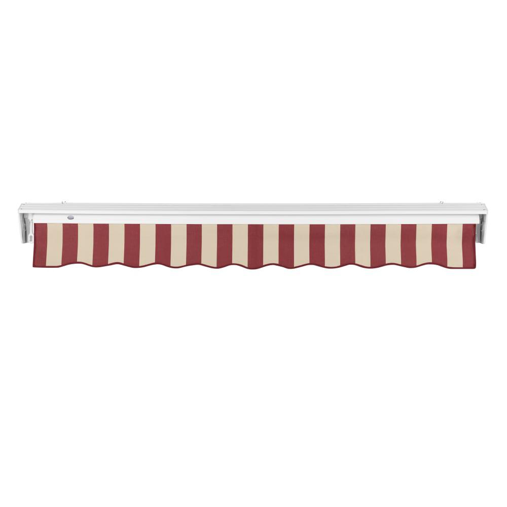 16' x 10' Destin Manual Patio Retractable Awning, Burgundy/Tan Stripe. Picture 4