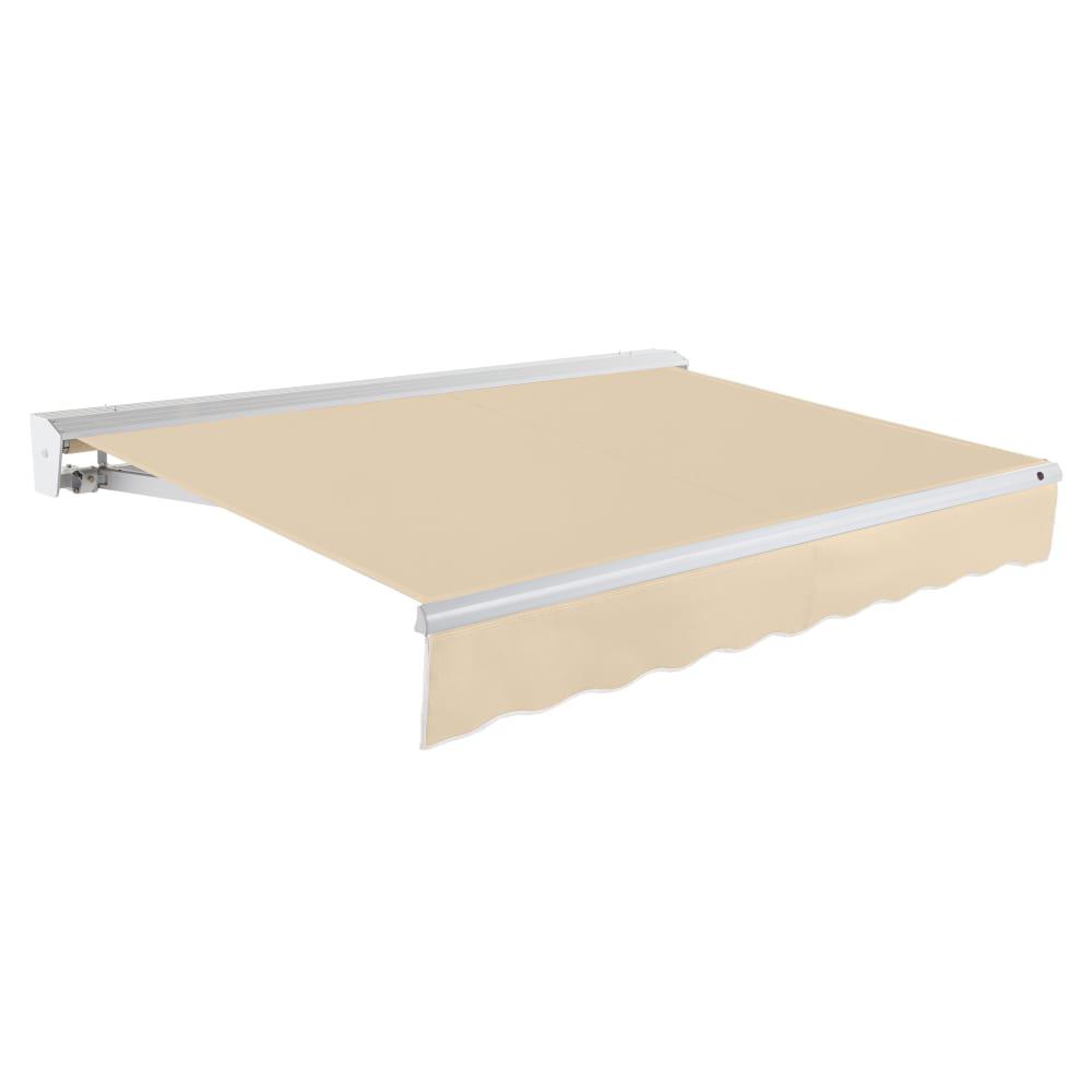 16' x 10' Destin Manual Manual Patio Retractable Awning Acrylic Fabric, Tan. Picture 1