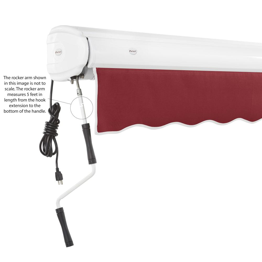 16' x 10' Full Cassette Left Motorized Patio Retractable Awning, Burgundy. Picture 6