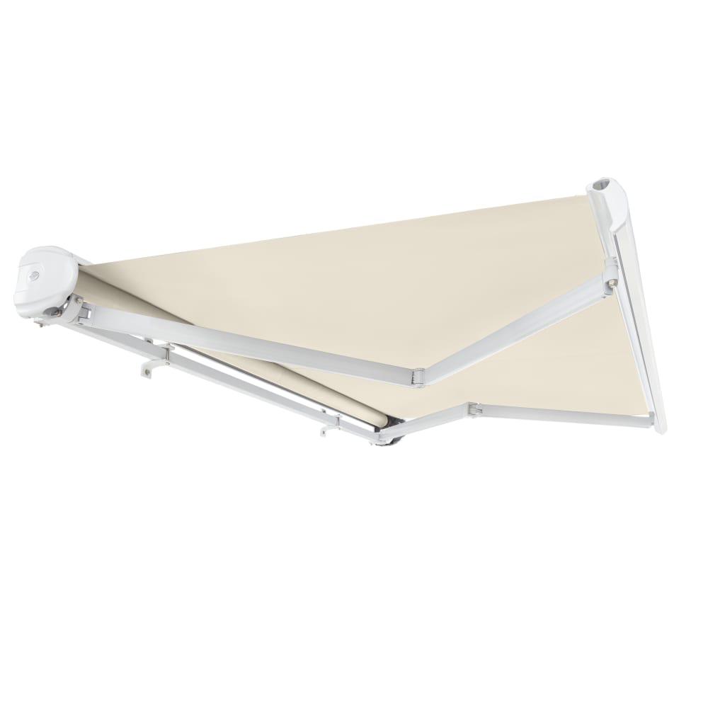 16' x 10' Full Cassette Manual Patio Retractable Awning Acrylic Fabric, Linen. Picture 7