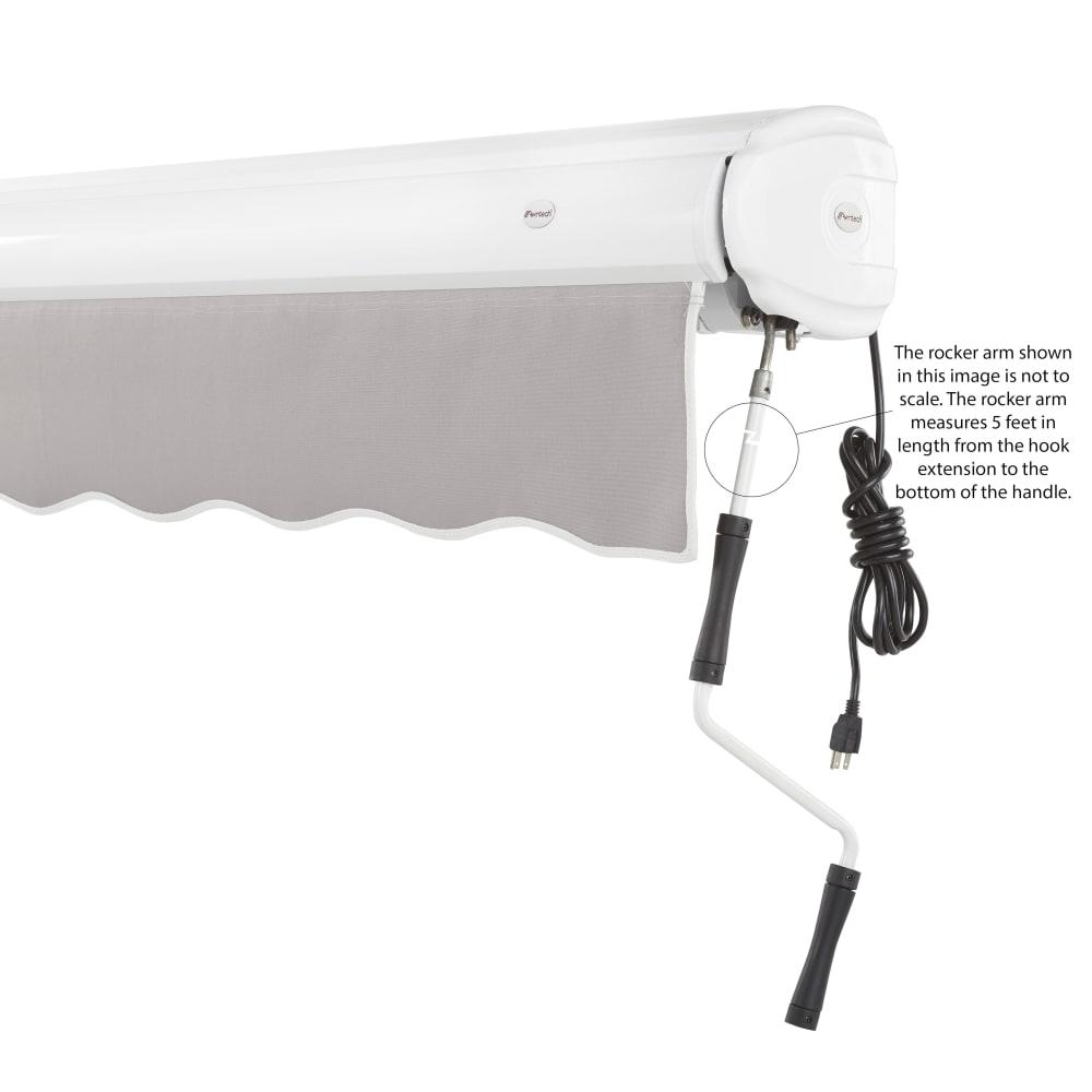 16' x 10' Full Cassette Right Motorized Patio Retractable Awning, Gray. Picture 6
