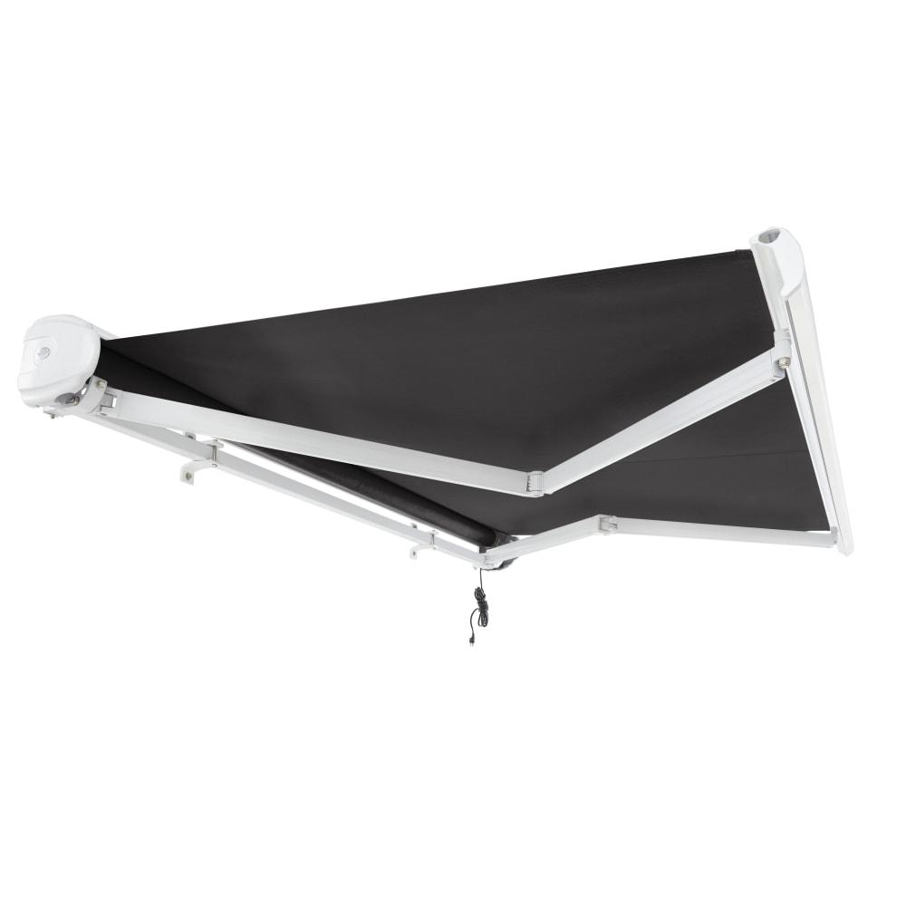 16' x 10' Full Cassette Right Motorized Patio Retractable Awning, Black. Picture 7