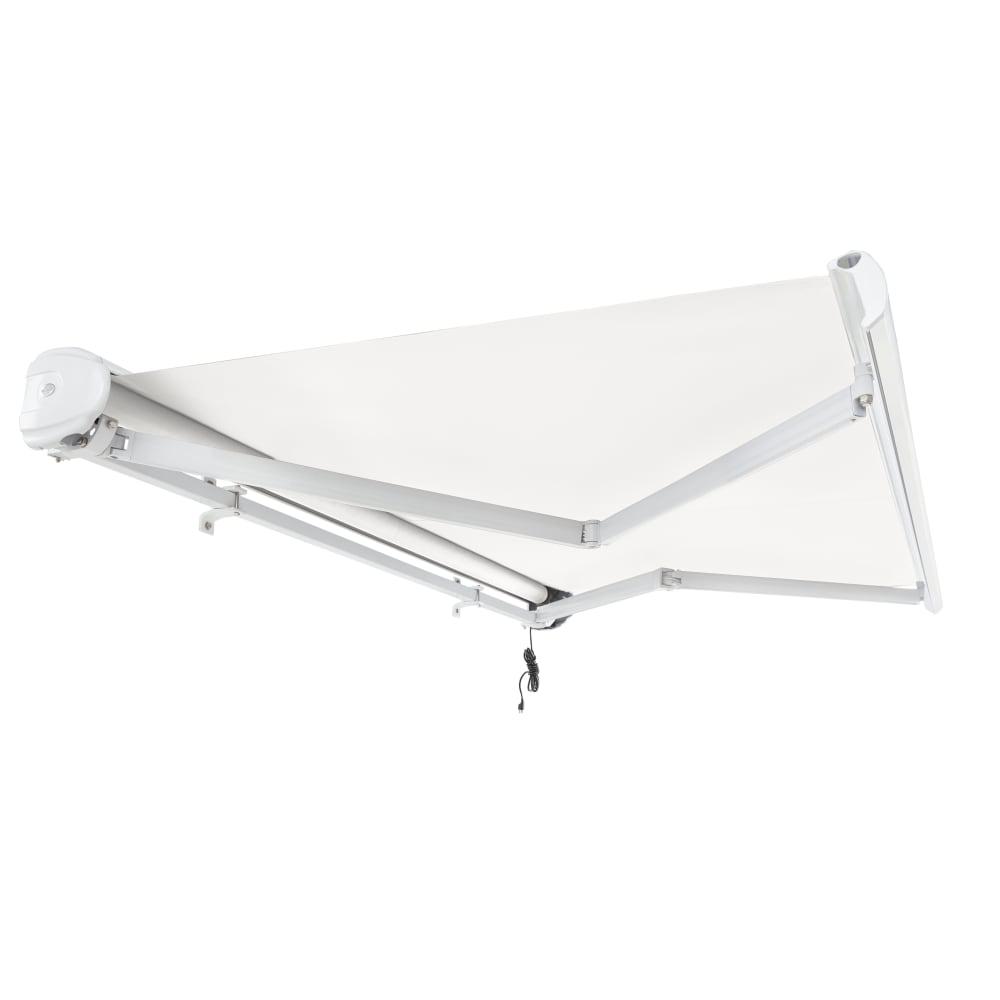 16' x 10' Full Cassette Right Motorized Patio Retractable Awning, White. Picture 7