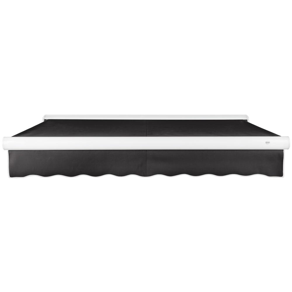 16' x 10' Full Cassette Left Motorized Patio Retractable Awning, Black. Picture 3