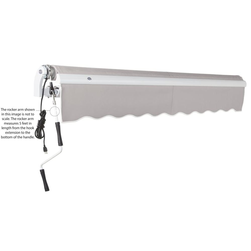 16' x 10' Maui Left Motor Left Motorized Patio Retractable Awning, Gray. Picture 6