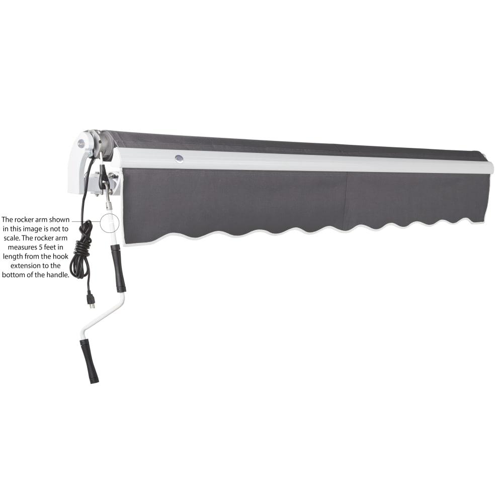 16' x 10' Maui Left Motor Left Motorized Patio Retractable Awning, Gunmetal. Picture 6