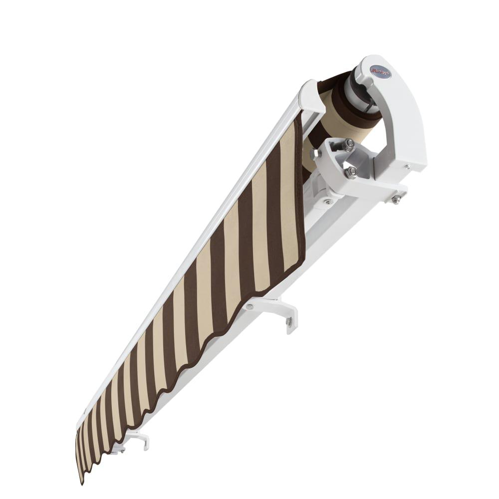 16' x 10' Maui Left Motorized Patio Retractable Awning, Brown/Tan Stripe. Picture 5