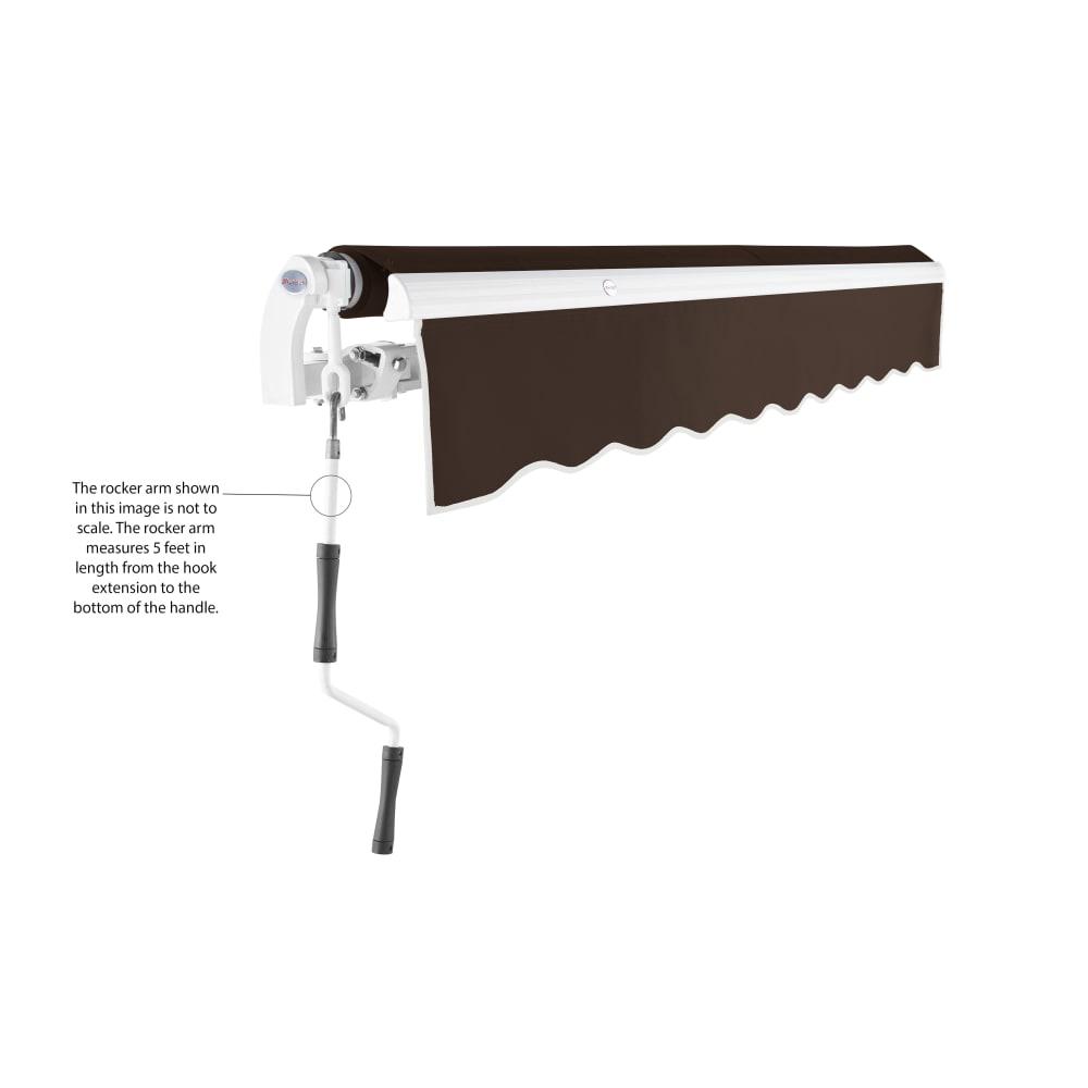 16' x 10' Maui Manual Manual Patio Retractable Awning Acrylic Fabric, Brown. Picture 6