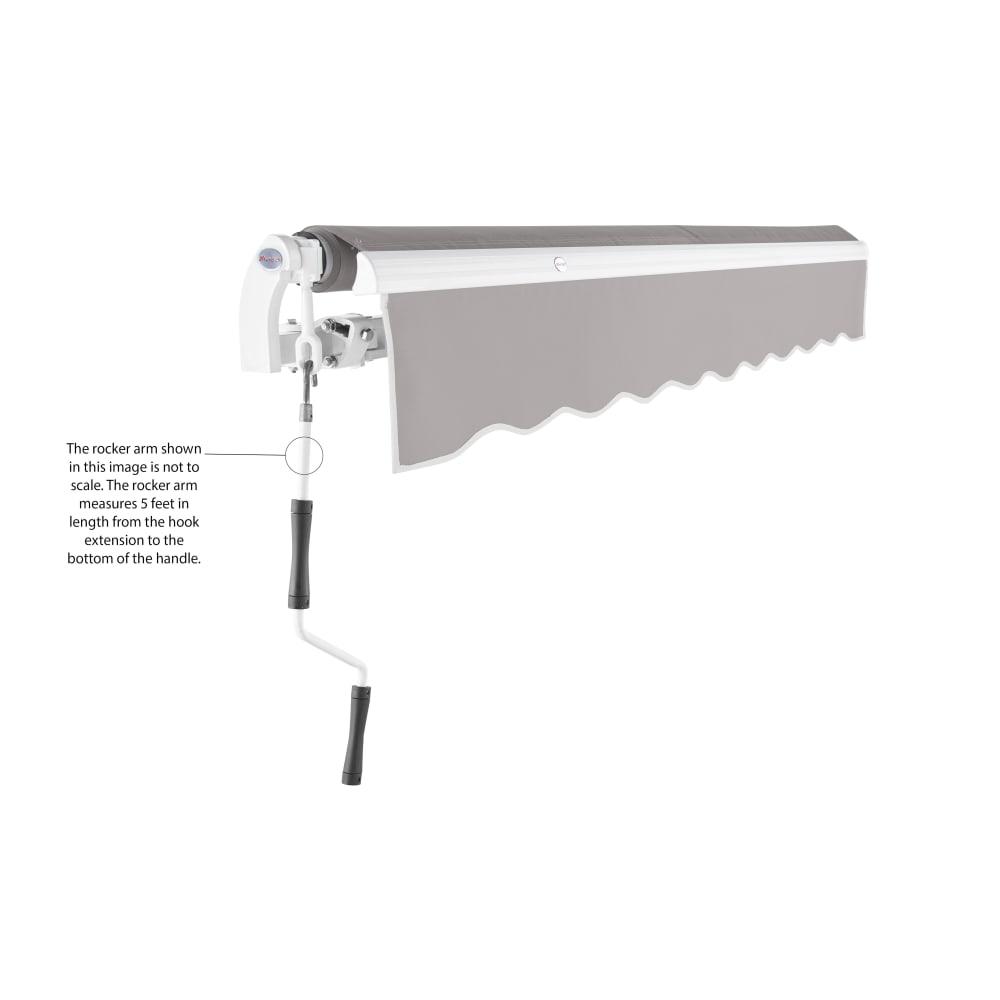16' x 10' Maui Manual Manual Patio Retractable Awning Acrylic Fabric, Gray. Picture 6