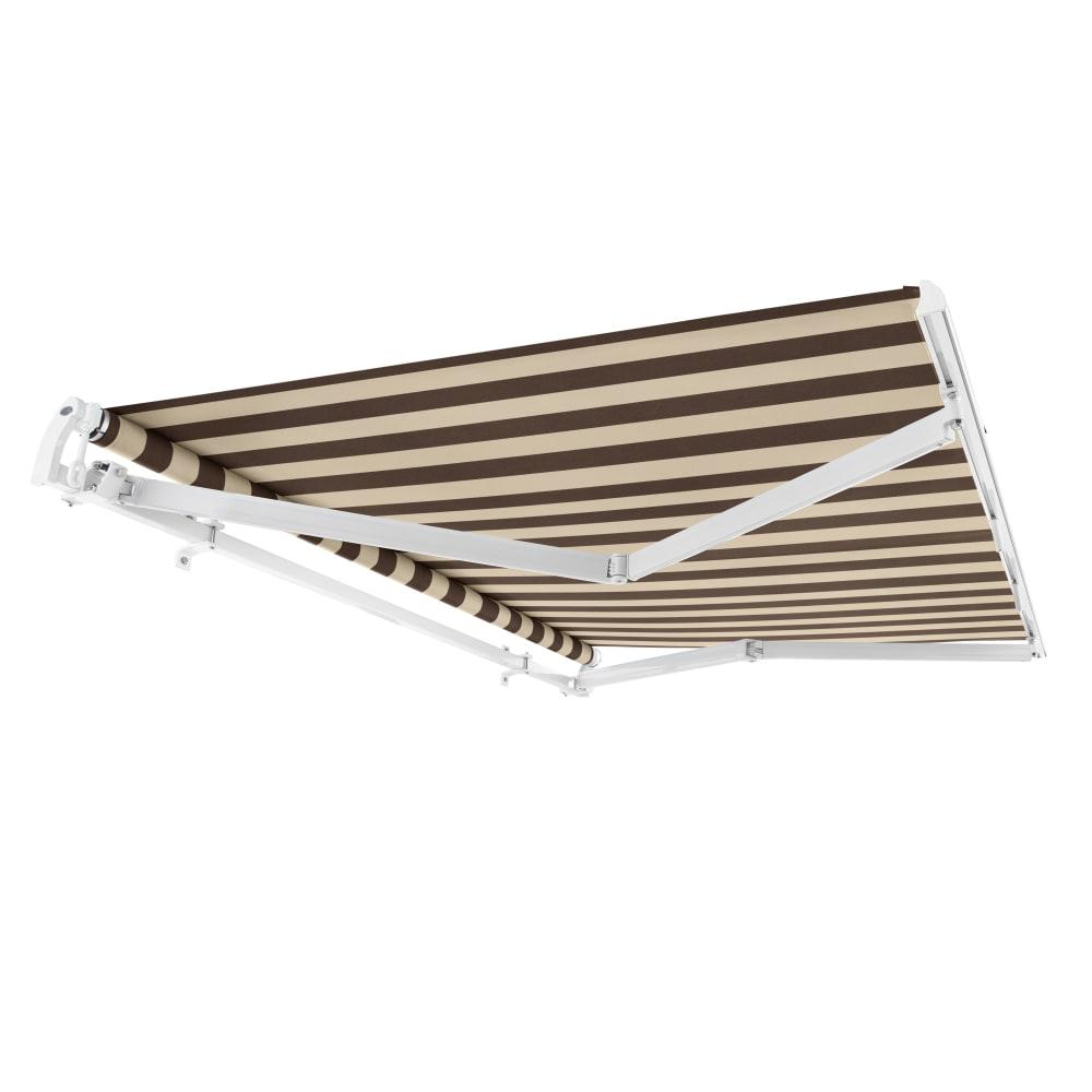 16' x 10' Maui Manual Patio Retractable Awning Acrylic Fabric, Brown/Tan Stripe. Picture 7