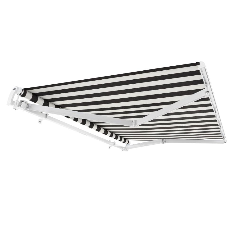 16' x 10' Maui Manual Patio Retractable Awning, Black/White Stripe. Picture 7