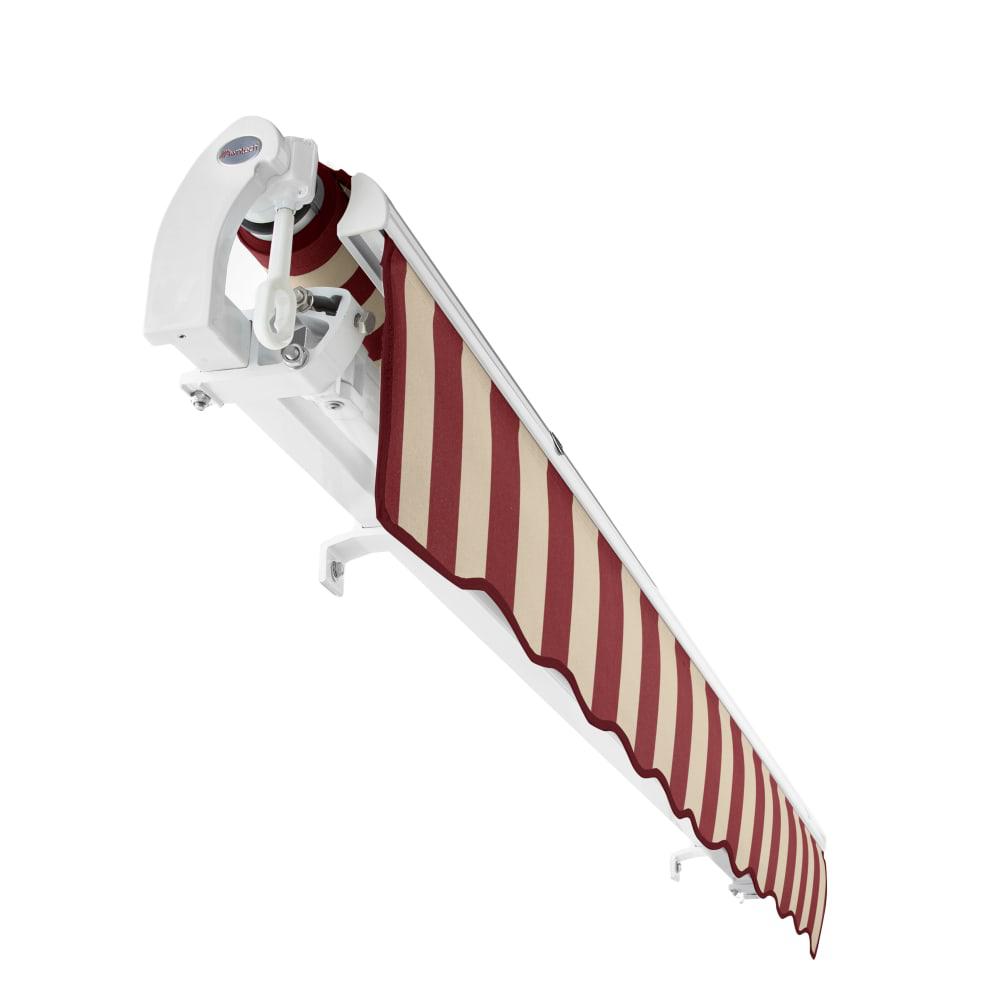 16' x 10' Maui Manual Patio Retractable Awning, Burgundy/Tan Stripe. Picture 5