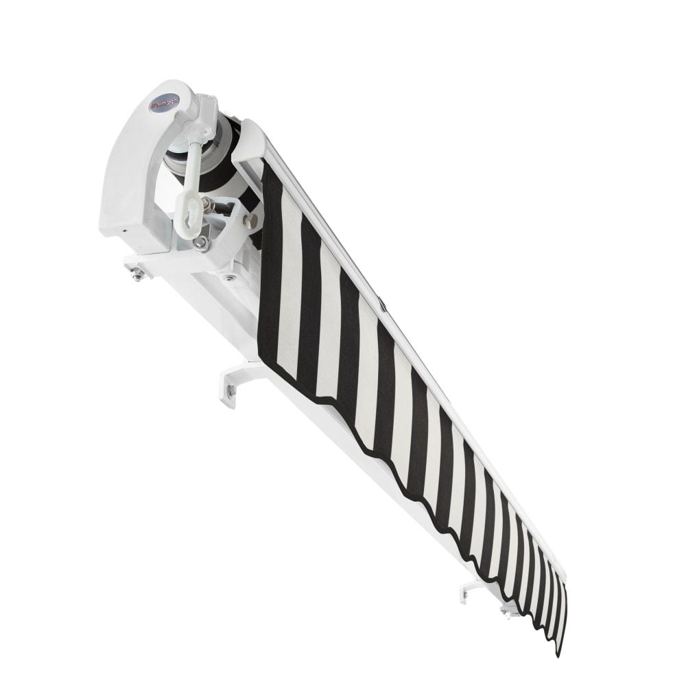 16' x 10' Maui Manual Patio Retractable Awning, Black/White Stripe. Picture 5