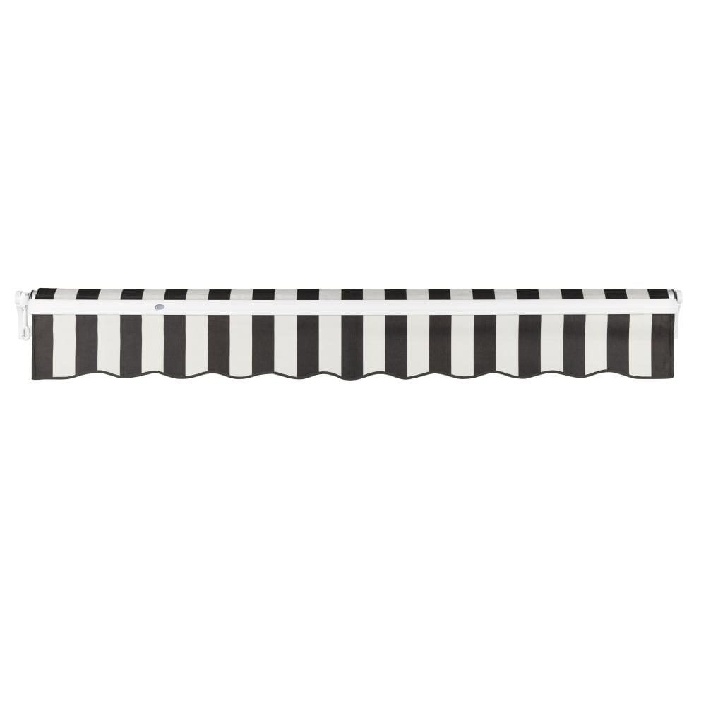 16' x 10' Maui Manual Patio Retractable Awning, Black/White Stripe. Picture 4
