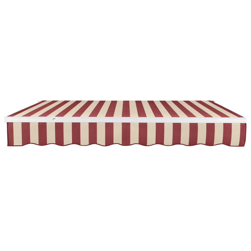 16' x 10' Maui Manual Patio Retractable Awning, Burgundy/Tan Stripe. Picture 3