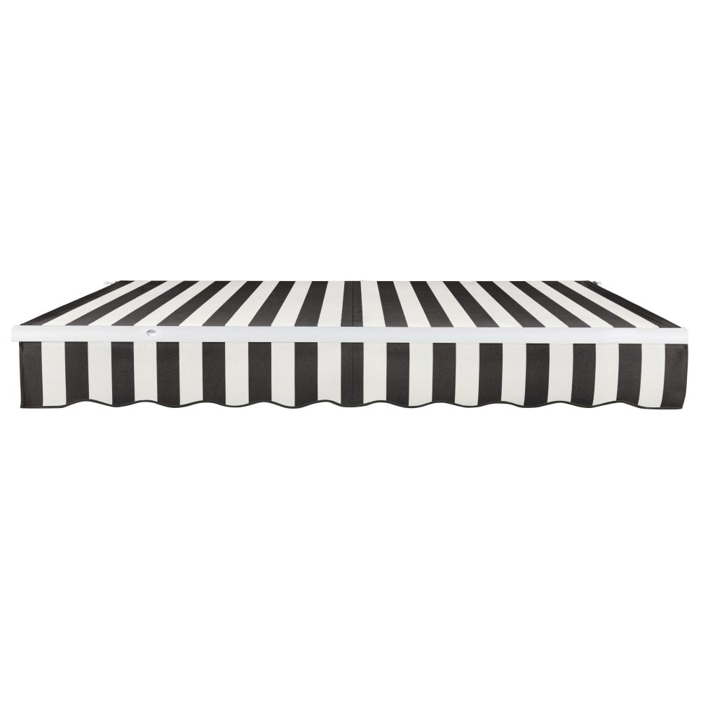 16' x 10' Maui Manual Patio Retractable Awning, Black/White Stripe. Picture 3