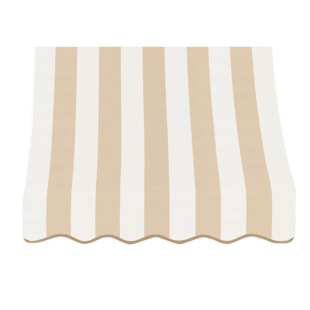 Awntech 4.375 ft Nantucket Fixed Awning Acrylic Fabric, Linen/White Stripe. Picture 2