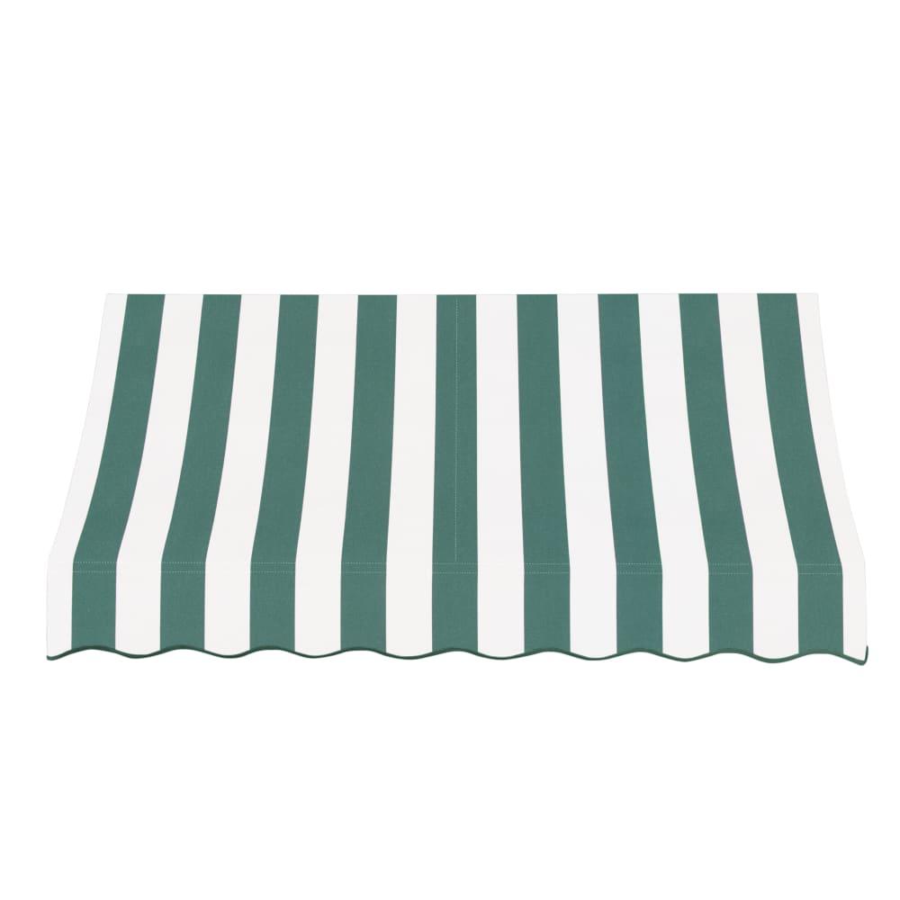 Awntech 7.375 ft Nantucket Fixed Awning Acrylic Fabric, Forest/White Stripe. Picture 2