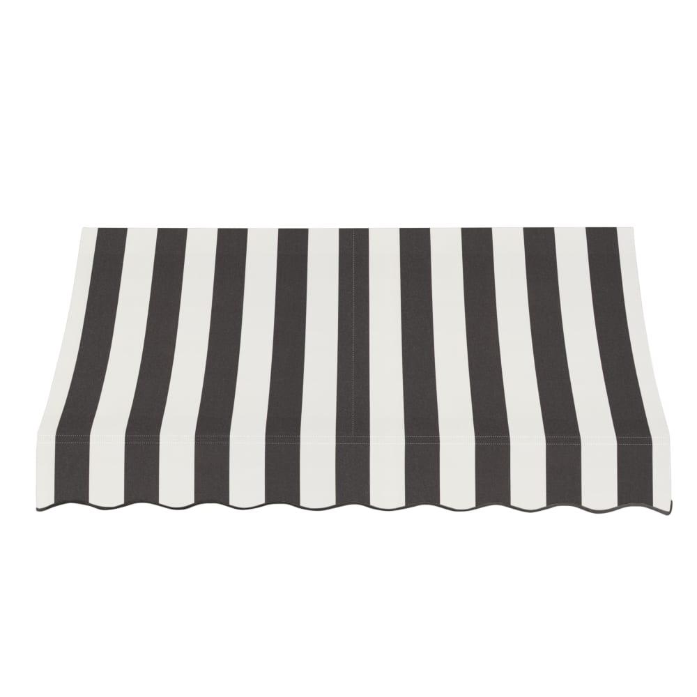 Awntech 7.375 ft Nantucket Fixed Awning Acrylic Fabric, Black/White Stripe. Picture 2