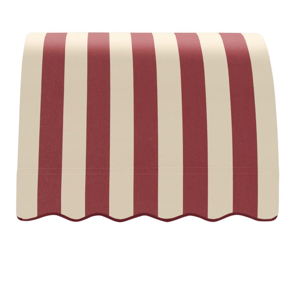 Awntech 4.375 ft Savannah Fixed Awning Acrylic Fabric, Burgundy/Tan Stripe. Picture 2
